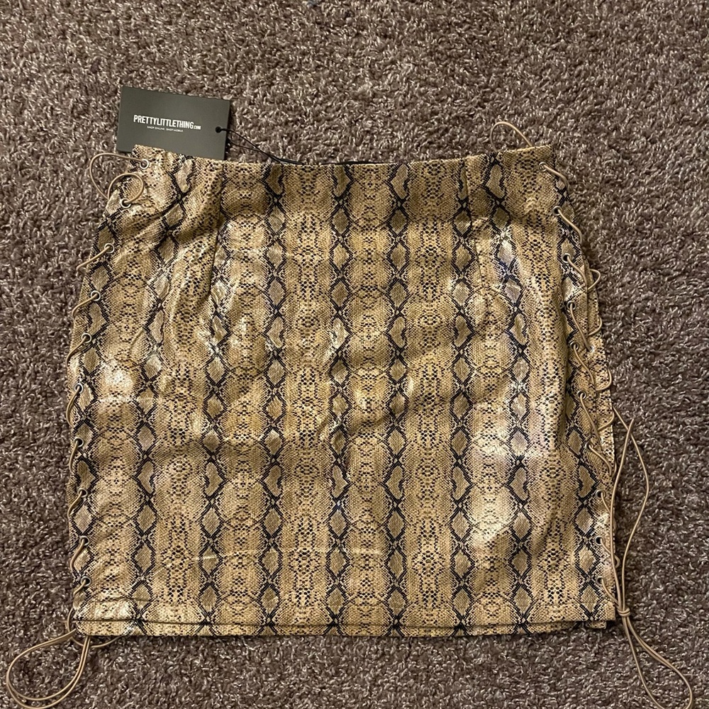 Snake print skirt from pretty little thing